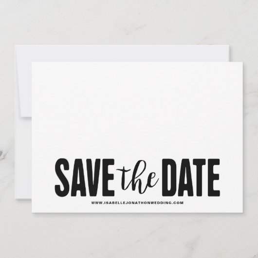 Minimalistische witte foto Bewaar de datum Save The Date (Achterkant)