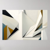 Minimalistische witte geometrische vormen poster (Voorkant)