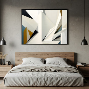 Minimalistische witte geometrische vormen poster
