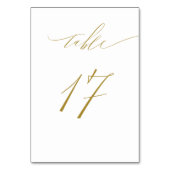 Minimalistische Witte Gouden Elegante Script 17 Tr Kaart (Achterkant)