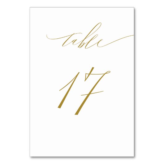 Minimalistische Witte Gouden Elegante Script 17 Tr Kaart (Voorkant)