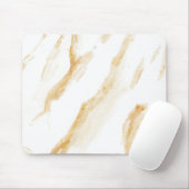 Minimalistische witte & gouden marmer muismat (Met muis)
