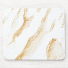 Minimalistische witte & gouden marmer muismat