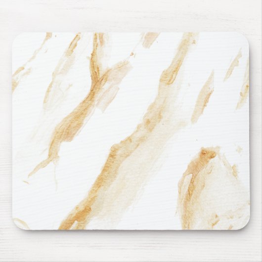 Minimalistische witte & gouden marmer muismat (Voorkant)