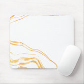 Minimalistische witte & gouden marmer muismat (Met muis)