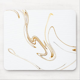 Minimalistische witte & gouden marmer muismat