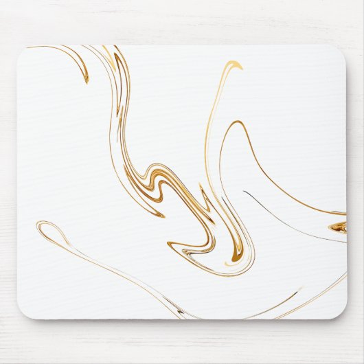 Minimalistische witte & gouden marmer muismat (Voorkant)