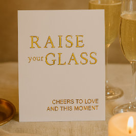 Minimalistische Witte & Gouden Trouwbar Teken Foli Folie Feestdagenkaart