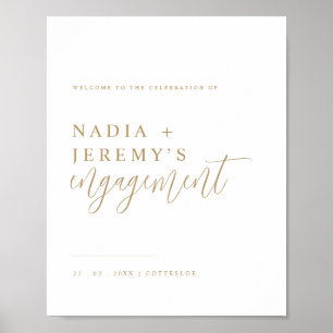Minimalistische witte & gouden welkomstbord voor v poster