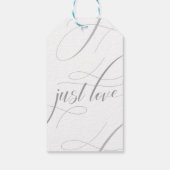 Minimalistische witte & grijze kalligrafie chic hu cadeaulabel (Achterkant)