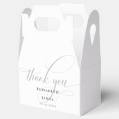 Minimalistische witte & grijze kalligrafie chique  bedankdoosjes (Geopend)
