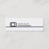 Minimalistische witte grijze lijn pictogramfotogra mini visitekaartje (Voorkant)