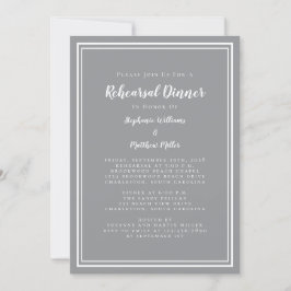 Minimalistische witte grijze proefavondmaal diner kaart