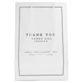 Minimalistische witte grijze trouwfavorietentas medium cadeauzakje (Achterkant)