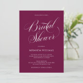 Minimalistische witte handgeschreven script bruids kaart (Staand voorkant)