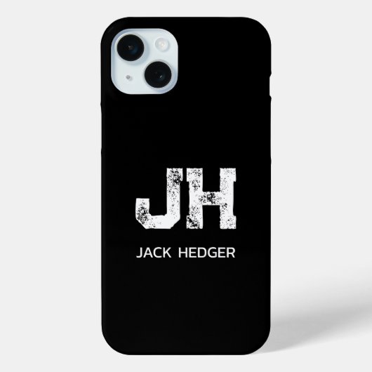 MINIMALISTISCHE WITTE INITIALEN VAN TWEE LETTERS Z Case-Mate iPhone CASE (Achterkant)