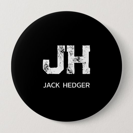 MINIMALISTISCHE WITTE INITIALEN VAN TWEE LETTERS Z RONDE BUTTON 4,0 CM (Voorkant)