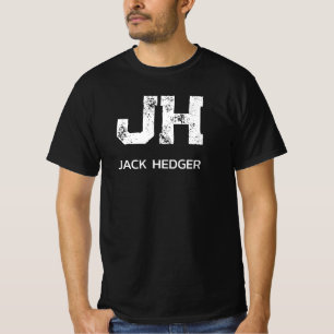 MINIMALISTISCHE WITTE INITIALEN VAN TWEE LETTERS Z T-SHIRT