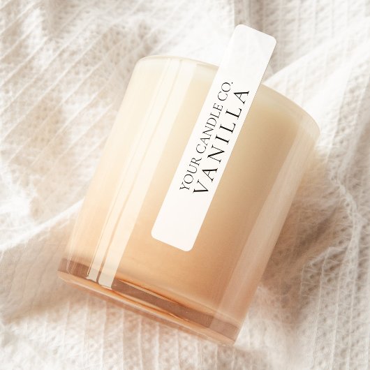 Minimalistische witte kaarslabel labels