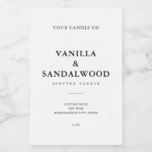 Minimalistische witte kaarslabel voedselcontainer etiket (Enkel label)