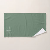 Minimalistische witte kalligrafie op Sage Green Bad Handdoek (Handdoek)