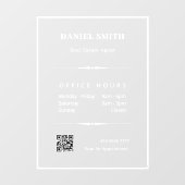 Minimalistische witte kantooruren QR-code voor zak Raamsticker (Vel)