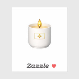 Minimalistische witte keramische kaars gloeiende g sticker