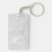 minimalistische witte kerkmarmer met aangepaste na sleutelhanger (achterkant)