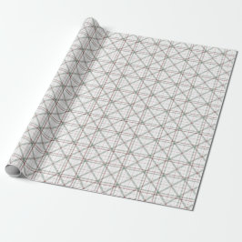 Minimalistische Witte Kerst Geometrische Plaid Cadeaupapier