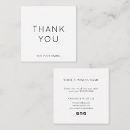 Minimalistische witte kleine bedrijven bedankpas notitiekaartje