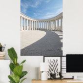 Minimalistische Witte Kolommen Architectuur Poster (Thuiskantoor)