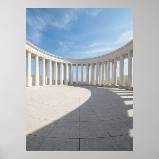 Minimalistische Witte Kolommen Architectuur Poster (Voorkant)