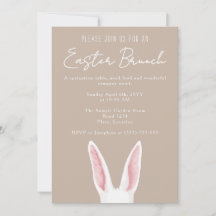 Minimalistische witte konijnenoren beige Pasen bru