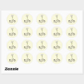 Minimalistische Witte Lelie Trouwen Ronde Sticker (Vel)