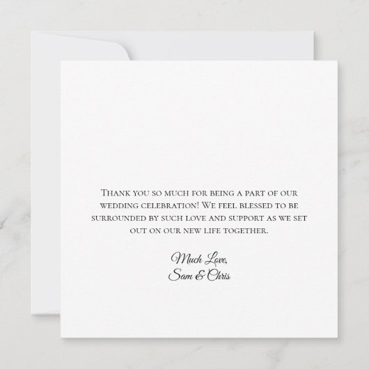 Minimalistische Witte Liefde Bedankt Foto & Notiti (Achterkant)