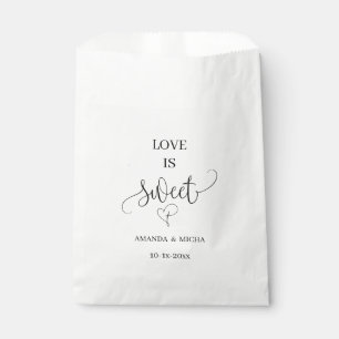 Minimalistische witte liefde is zoete huwelijksgun bedankzakje