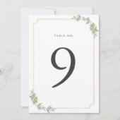 Minimalistische Witte Lijst Gouden Tafelnummers (Voorkant)