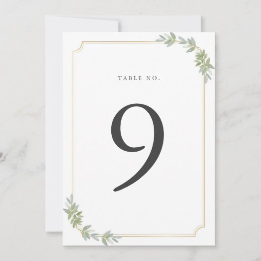 Minimalistische Witte Lijst Gouden Tafelnummers (Voorkant)