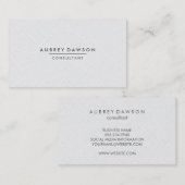Minimalistische witte linnen faux visitekaartje (Voorkant / Achterkant)