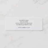 Minimalistische witte linnen namaak mini visitekaartje (Achterkant)