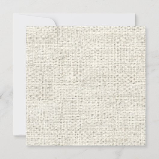 Minimalistische witte linnen  Save Date Initialen (Achterkant)