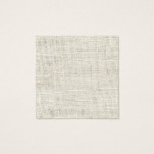 Minimalistische witte linnen Save Date Initialen Vierkante Visitekaartjes