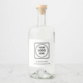 Minimalistische witte logo zakelijke promo QR-labe Likeurfles Etiket