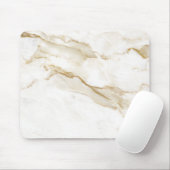 Minimalistische witte marmer muismat (Met muis)