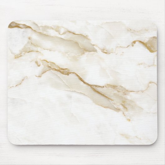 Minimalistische witte marmer muismat (Voorkant)