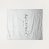 Minimalistische Witte Marmer Ombre Glitter bruilof Wandkleed (Voorkant (horizontaal))