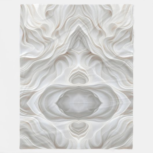 Minimalistische witte marmeren golf fleece deken m (Voorkant)