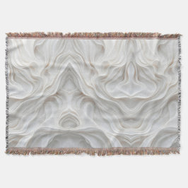 Minimalistische witte marmeren golf gooi deken mod