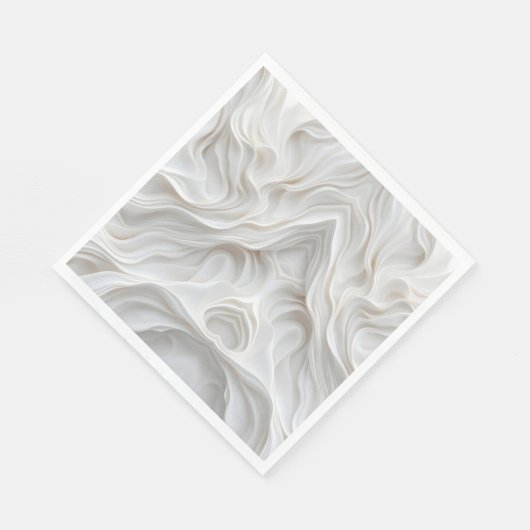 Minimalistische witte marmeren golfpatroon servett servet (Hoek)