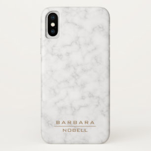 Minimalistische witte marmeren monogram gouden iPh Case-Mate iPhone Case